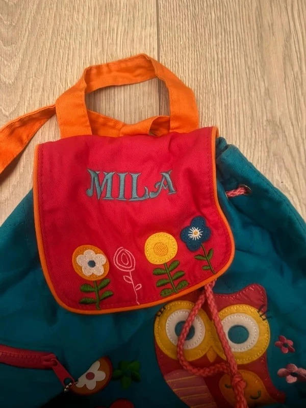 Mochila infantil Stephen Joseph - Motivo coruja 🎙 - personalizado Mila – photo 3